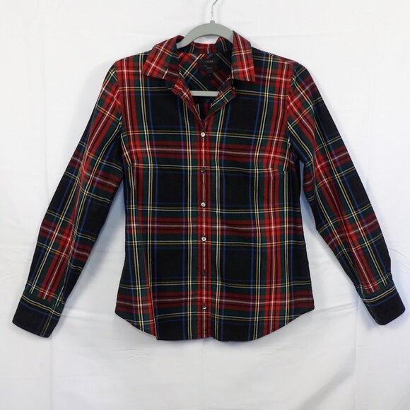 J. Crew Size 4 Long Sleeve Plaid Button Down red/blue/green/yellow/white/black - Picture 2 of 6